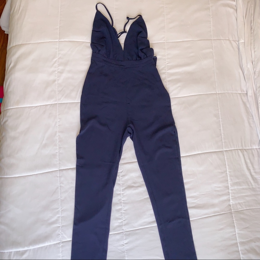 Backless Jumpsuit open legs